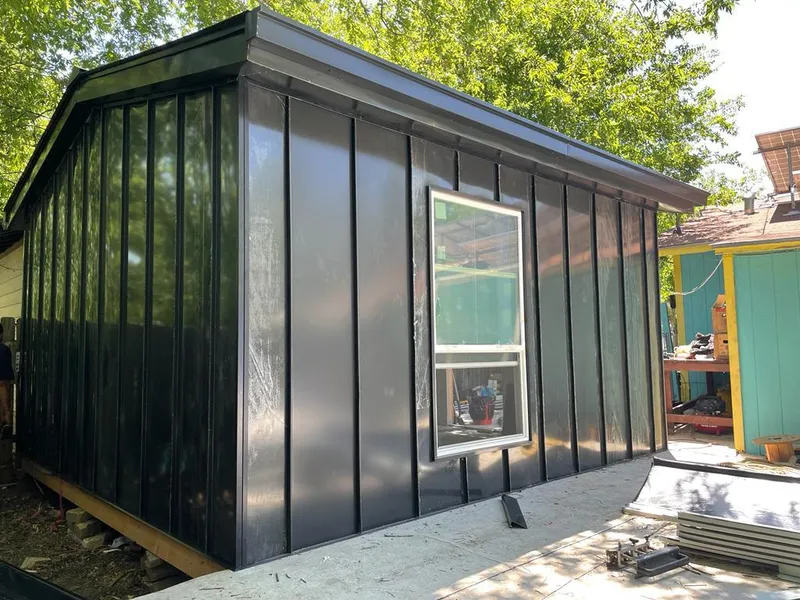 Black standing seam metal wall panels for Metal Roof Installation in Walton